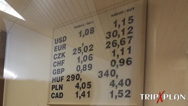Currency Exchange at Bratislava Main Train Station Currency Exchange at Bratislava Main Train Station